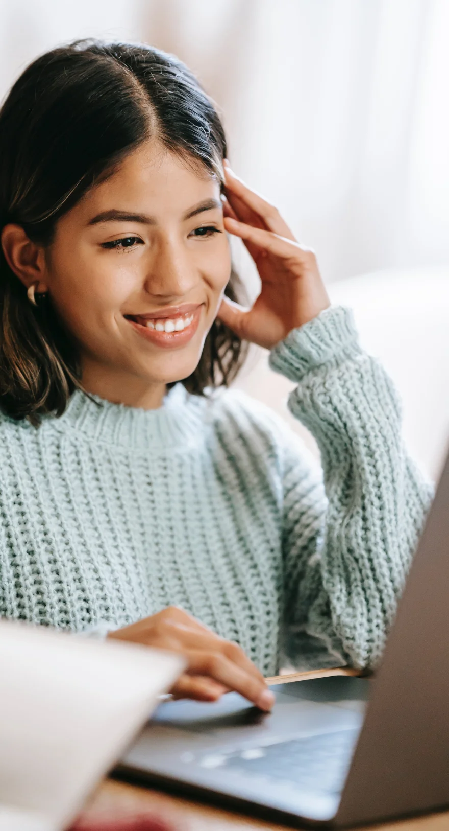 Woman smiling